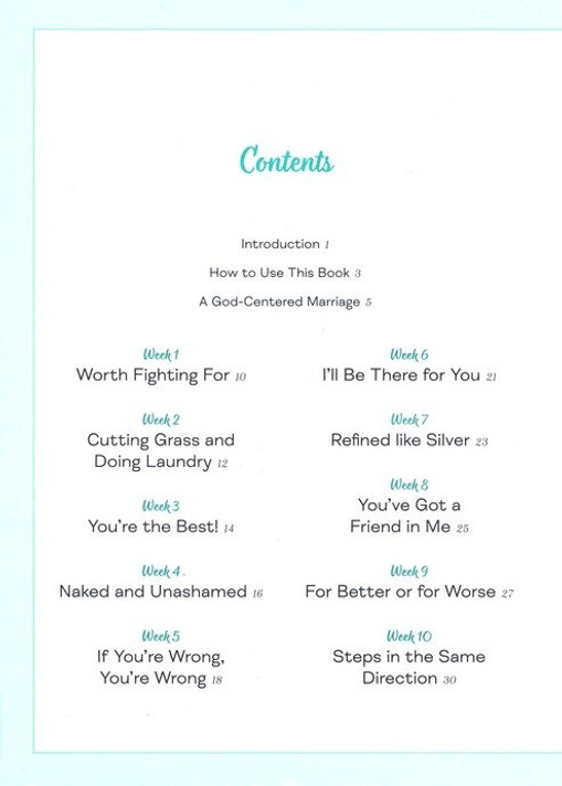 Newlywed Couple's Devotional Table of Contents