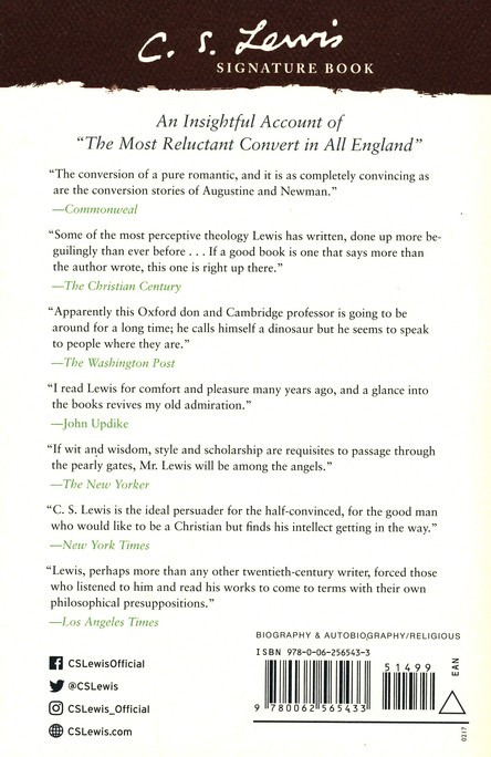 Surprised by Joy Back Cover