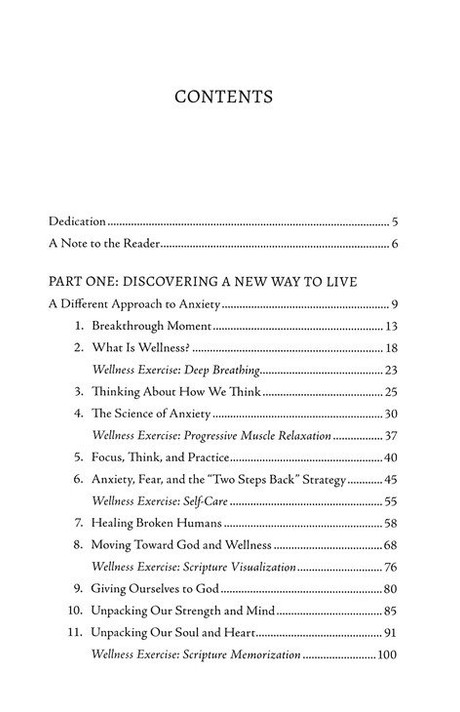 Anxiety Algorithm Table of Contents