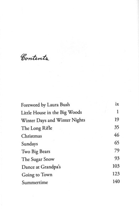 Little House in the Big Woods Table of Contents