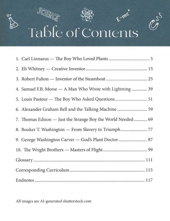 Inventors and Scientists Table of Contents