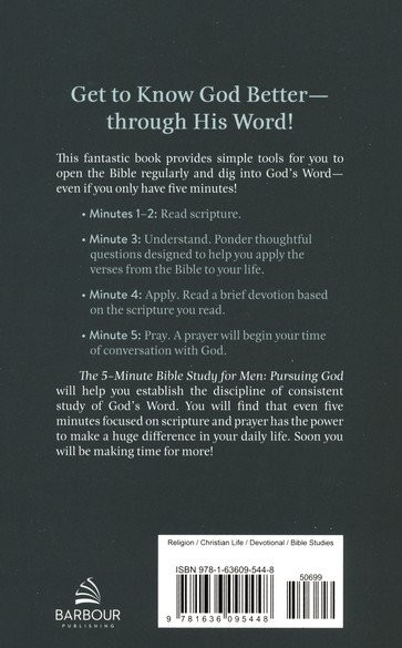 The 5-Minute Bible Study for Men Back Cover