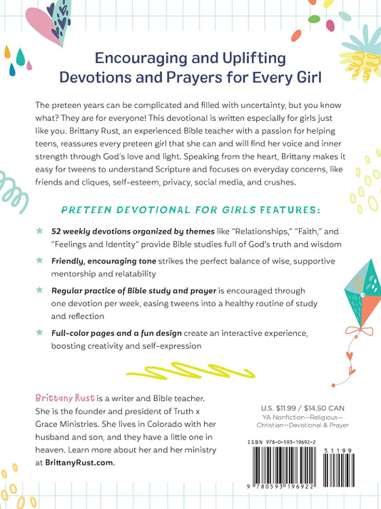 Preteen Devotional for Girls Back Cover
