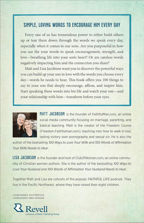 100 Words of Affirmation Your Son Needs to Hear Back Cover