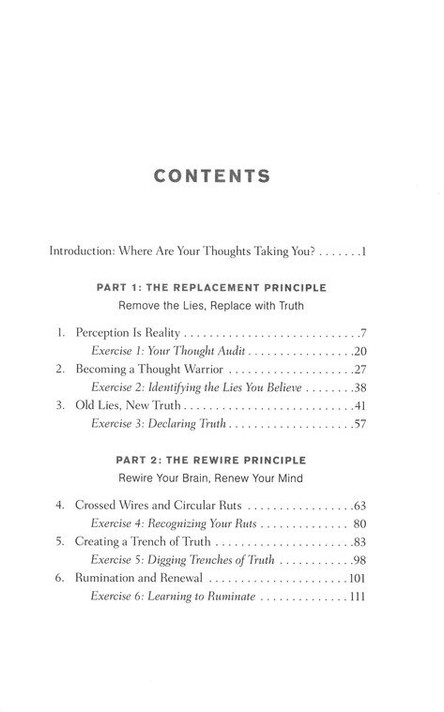 Winning the War in Your Mind Table of Contents