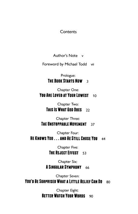 God Chose Me Table of Contents
