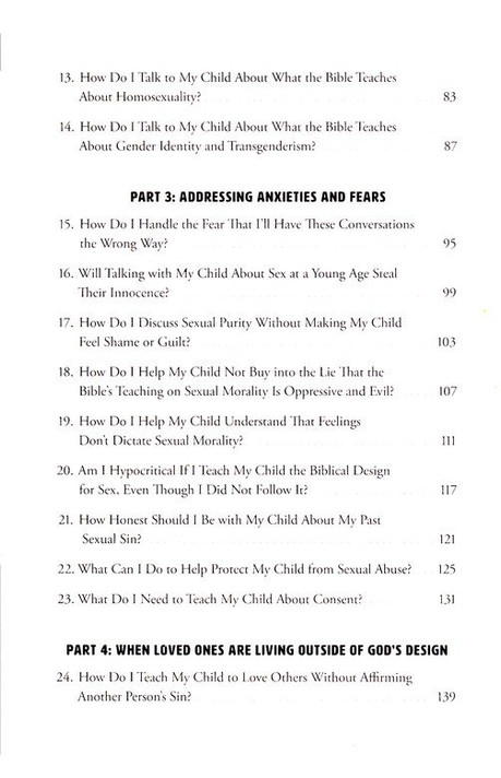Helping Your Kids Know God's Good Design Table of Contents