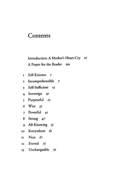 Every Hour I Need You Table of Contents