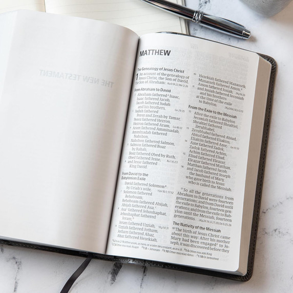 CSB Large Print Personal Size Reference Bible, Charcoal Leathertouch