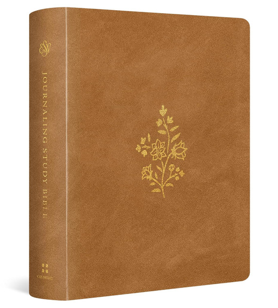 ESV Journaling Study Bible Nubuck Caramel Front Cover