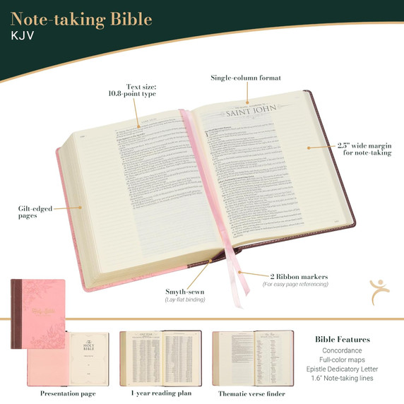 KJV Holy Bible, Note-taking Bible, Faux Leather Hardcover