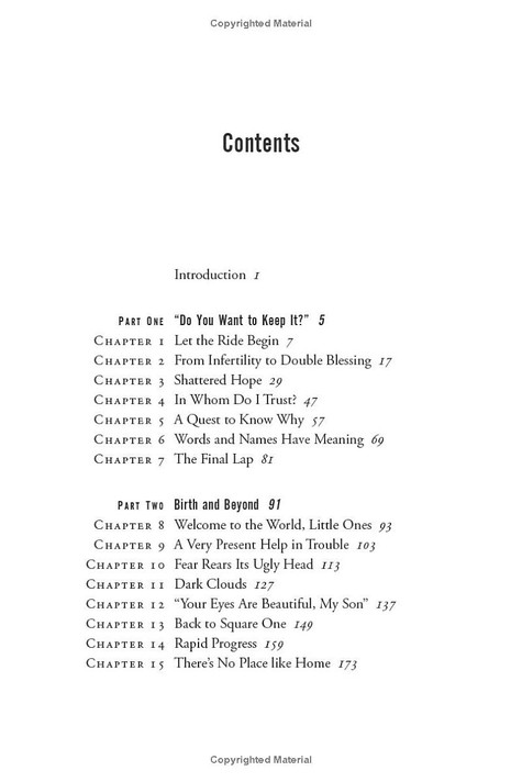 Saving Nate Table of Contents