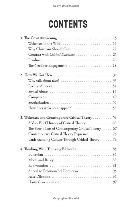 Post Woke Table of Contents
