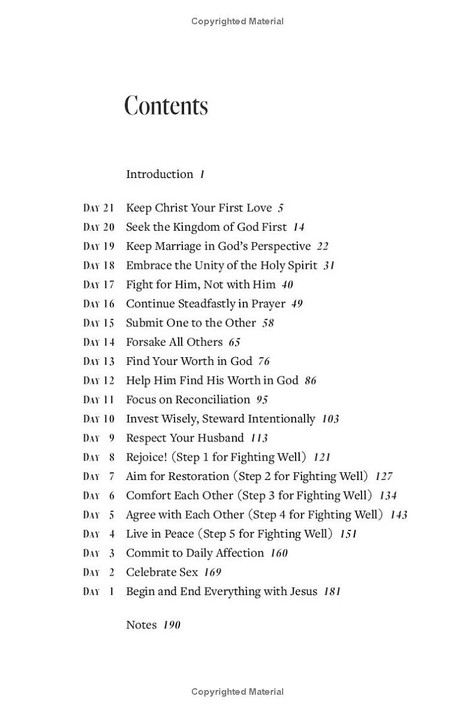 Becoming a Wife Table of Contents