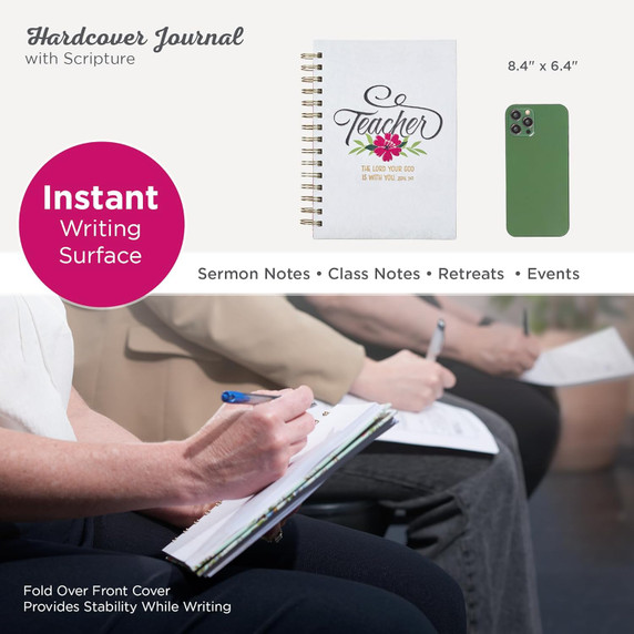 Christian Art Gifts Pink Journal w/Scripture The Lord is With You Features