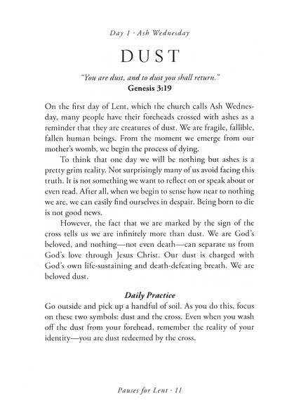 Pauses for Lent Chapter 1