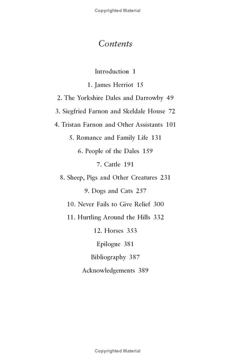 The Wonderful World of James Herriot Table of Contents