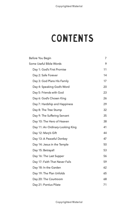 A Jesus Easter Table of Contents