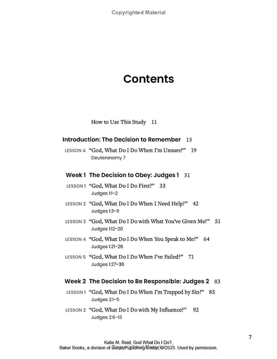 God, What Do I Do? Table of Contents