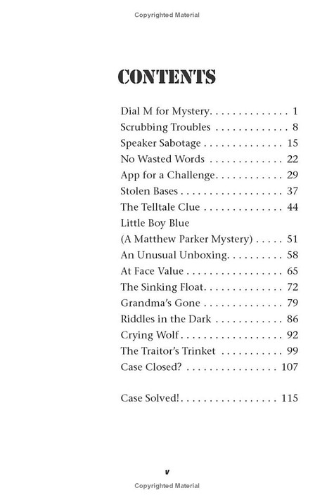 Jones & Parker Case Files: The Nemesis Table of Contents