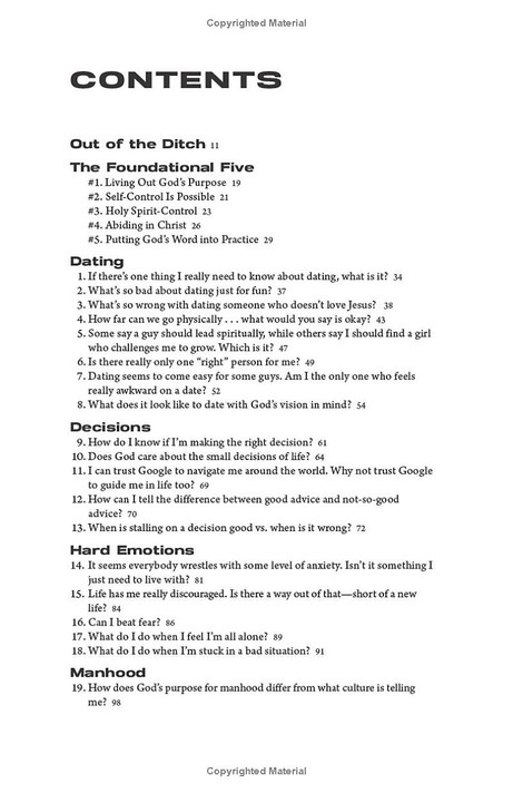 72 Questions (and Answers) About Life and Becoming the Man God Designed You to Be Table of Contents