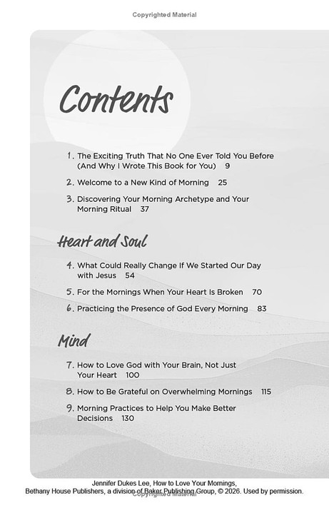 How to Love Your Morning Table of Contents