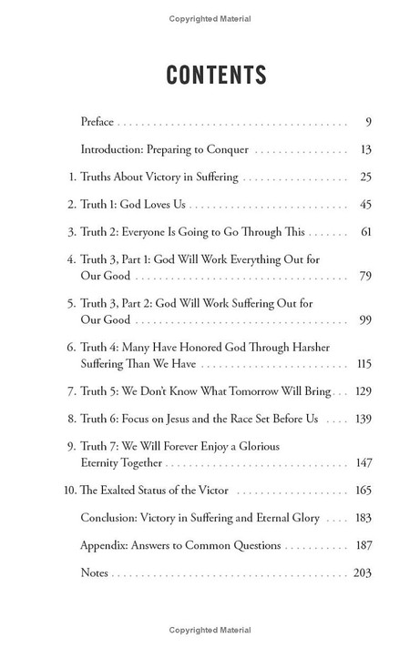 How Does God Use Suffering for Our Good? Table of Contents