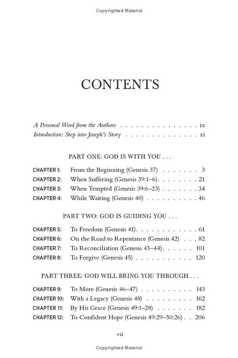 God Won't Leave You There Table of Contents