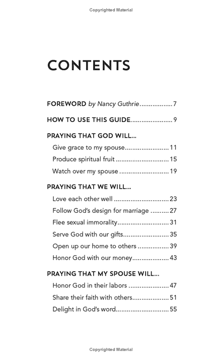 5 Things to Pray for Your Spouse Table of Contents