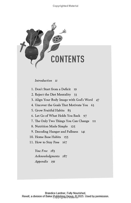 Fully Nourished Table of Contents