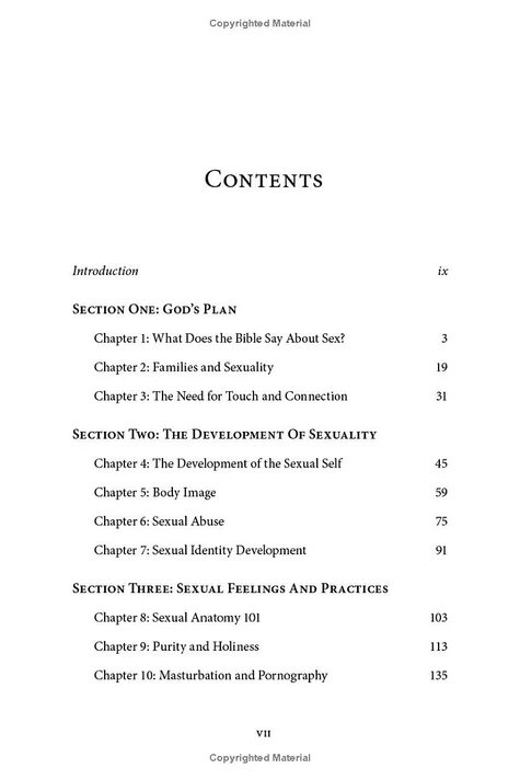 The Redeemed Sexuality Table of Contents