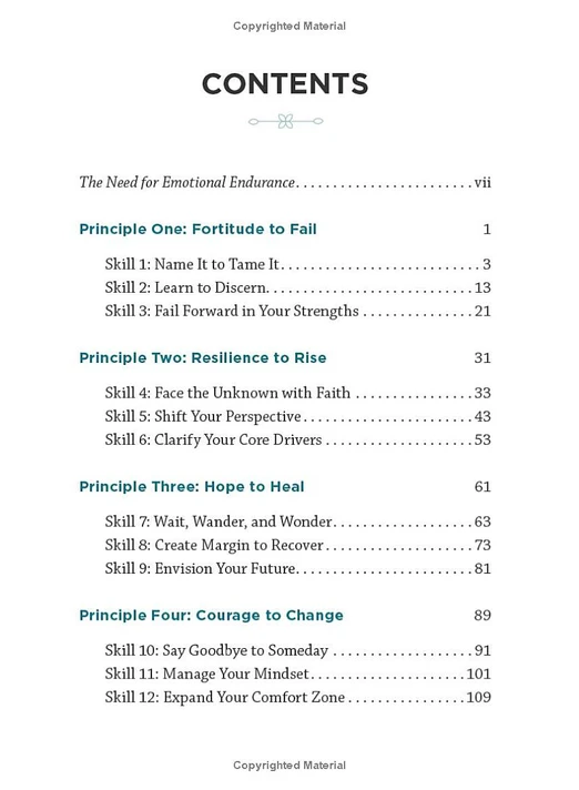 Emotional Endurance Table of Contents