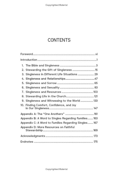 Single Together Table of Contents