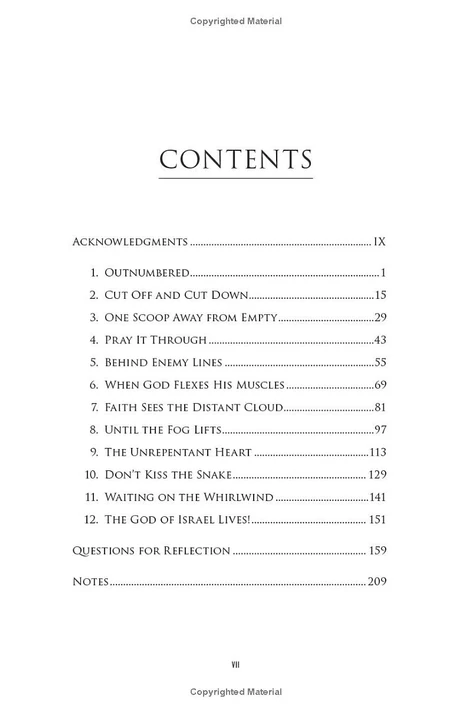 Unbreakable Courage Table of Contents