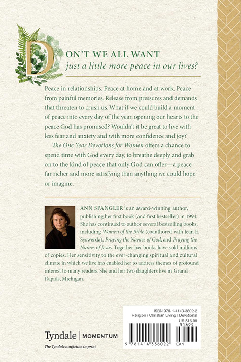 The One Year Devotions for Women Back Cover