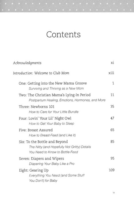 The Christian Mama's Guide to Baby's First Year Table of Contents