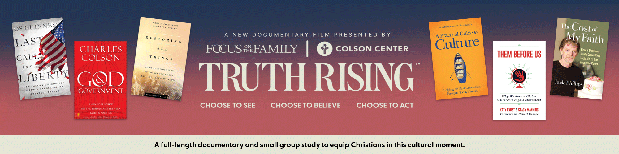 Focus on the Family Store Truth Rising Film Books and Authors Banner