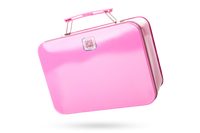 A Lost and Found Label placed on pink lunchbox.