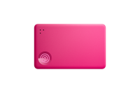 A front-facing image of a Life360 Tile Slim - Pink Punch