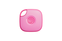 A front-facing image of a Life360 Tile - Pink Punch