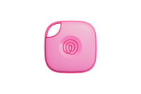 A front-facing image of a Life360 Tile - Pink Punch