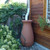 Cascata Clay Effect Water Barrel with decorative planter and bird bath - collecting rainwater