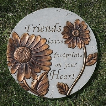 9"D Friends Leave Footprints Garden Stone