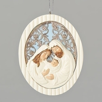 Oval Holy Family Cameo Ornament