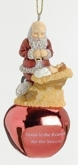 Kneeling Santa Bell Ornament