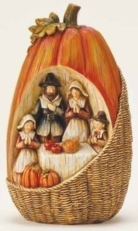 Pumpkin with Holy Family Scene