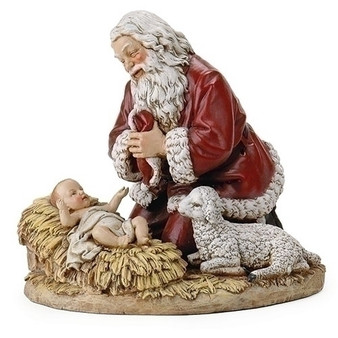 8.75" Kneeling Santa with Baby