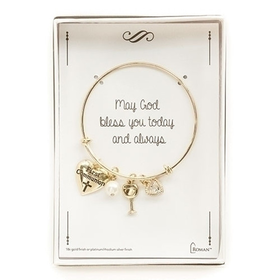 Adjustable First Communion Bracelet, Gold