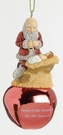 Kneeling Santa Bell Ornament