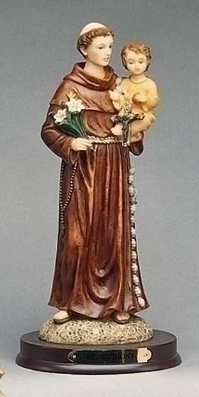 Saint Anthony Figure on Wood Base